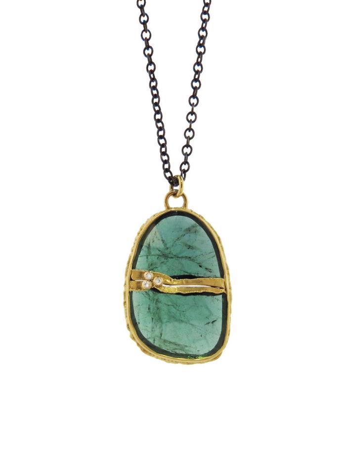 Jamie Joseph Large Green Tourmaline Joinery Necklace