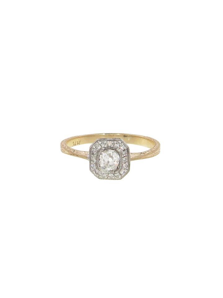 Lori Mclean Old Mine Cut Diamond Deco Ring