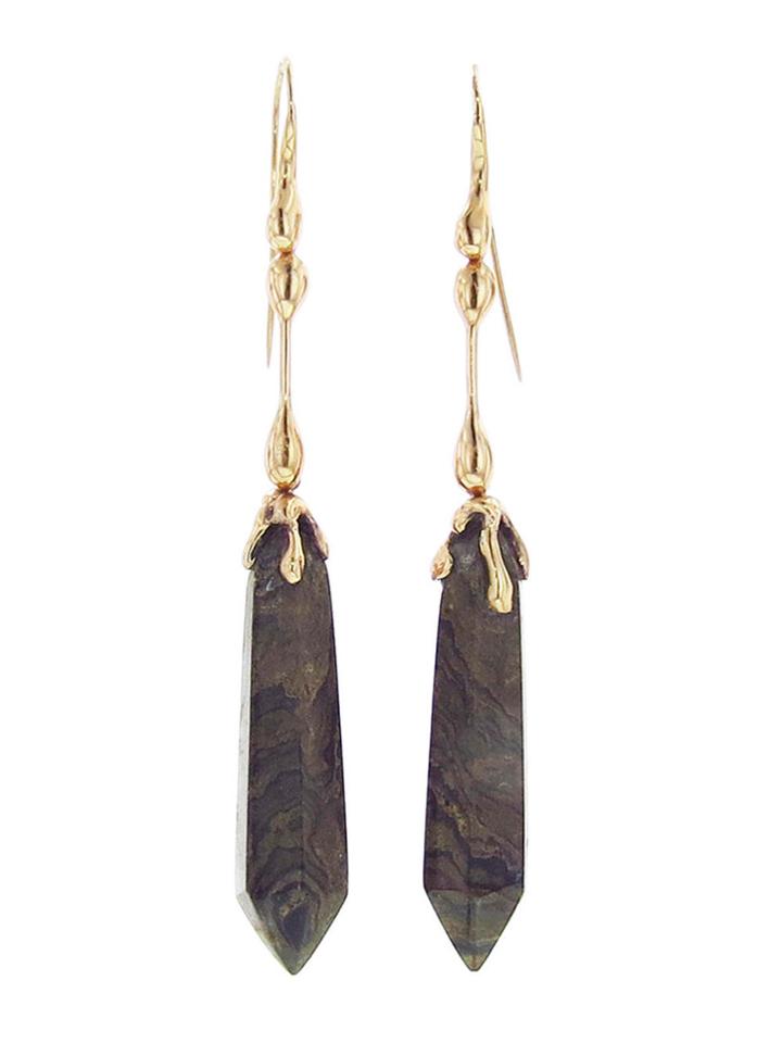 Lucifer Vir Honestus Boulder Opal Earrings