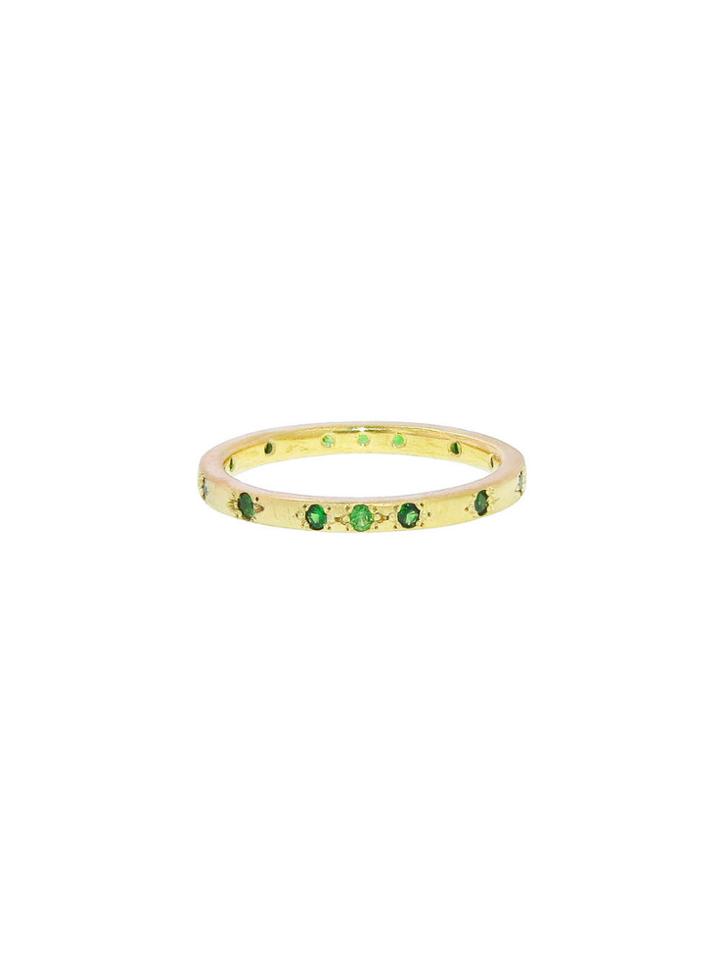 Adel Chefridi Thin Tsavorite Ring - Yellow Gold