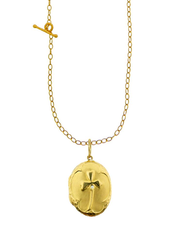 Cathy Waterman Wildflower Locket - 22 Karat Gold
