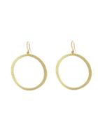 Jennifer Meyer Hammered Open Circle Earrings - Yellow Gold