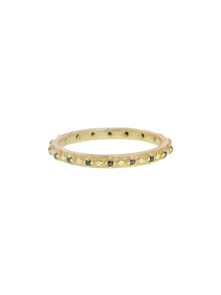 Megan Thorne Asta Eternity Band With Black Diamonds - Yellow Gold