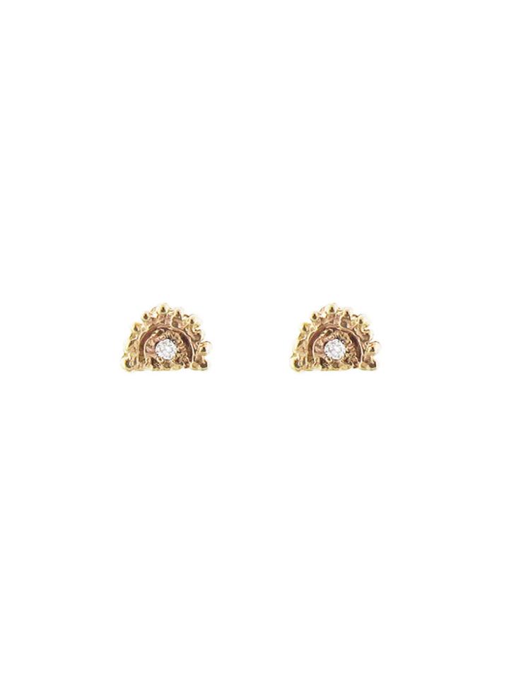 Yayoi Forest Dawn Stud Earrings - Yellow Gold