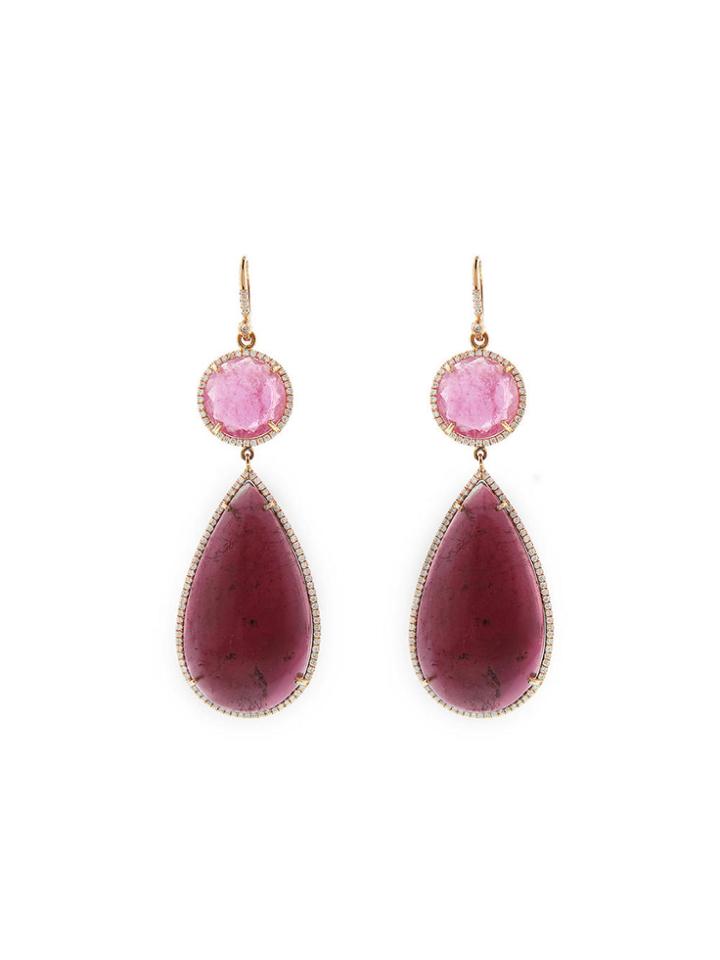 Irene Neuwirth Double Pink Tourmaline Earrings - Rose Gold