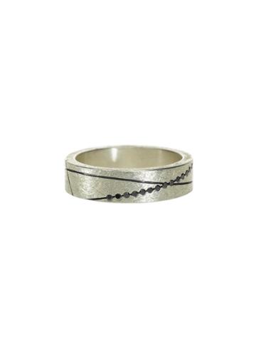 Todd Reed Sterling Silver Band With Black Brilliants