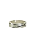 Todd Reed Sterling Silver Band With Black Brilliants