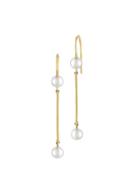 Finn Pearl Bar Earrings - Yellow Gold