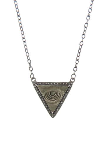 Royal Nomad Carved Pyrite Evil Eye Pendant