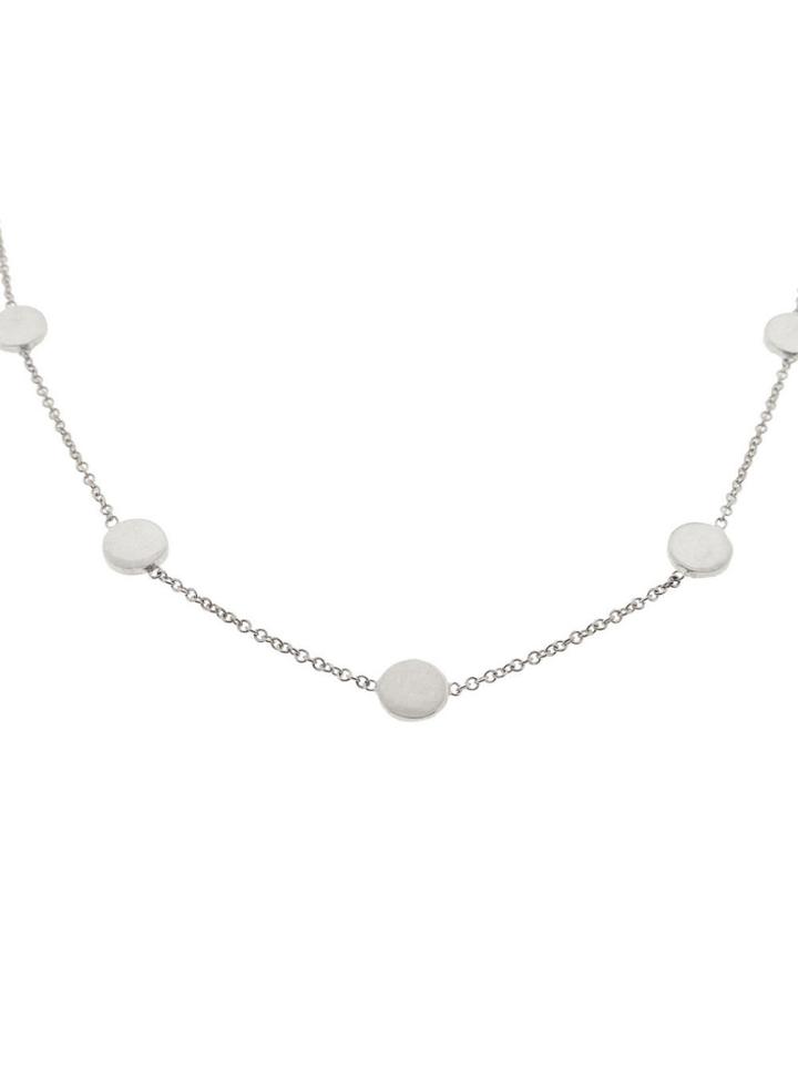 Jennifer Meyer Circle Necklace In White Gold - 18
