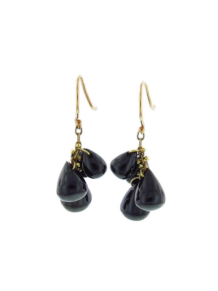 Ten Thousand Things Black Onyx Cluster Earrings In Yellow Gold