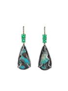 Deanna Hamro Columbian Emerald Boulder Opal Drop Earrings With Diamonds