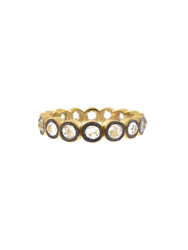 Cathy Waterman White Sapphire All Circles Blackened Band - 22 Karat Gold