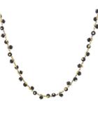 Ten Thousand Things Black Bead Necklace On Yellow Gold Chain