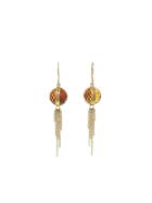 Jamie Joseph Citrine Globe Gold Fringe Earrings