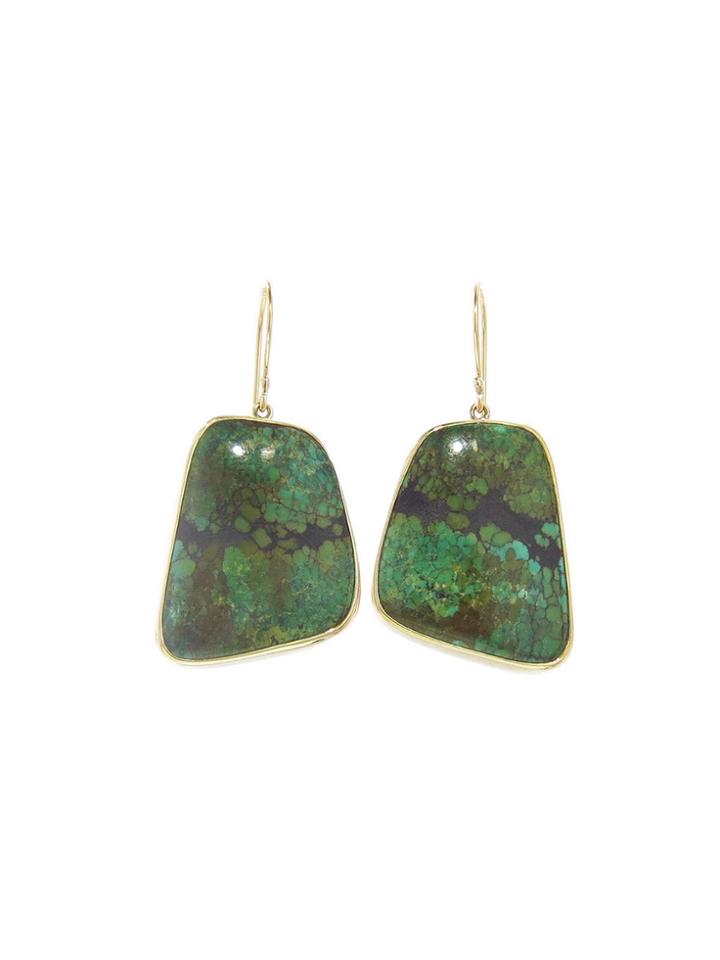 Jamie Joseph Large Green Turquoise Drop Earrings