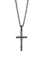 Erica Molinari Diamond Rustic Cross - Oxidized Sterling Silver