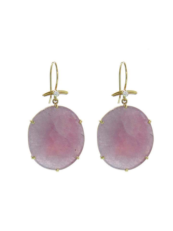 Jamie Joseph Natural Rose Cut Ruby Earrings