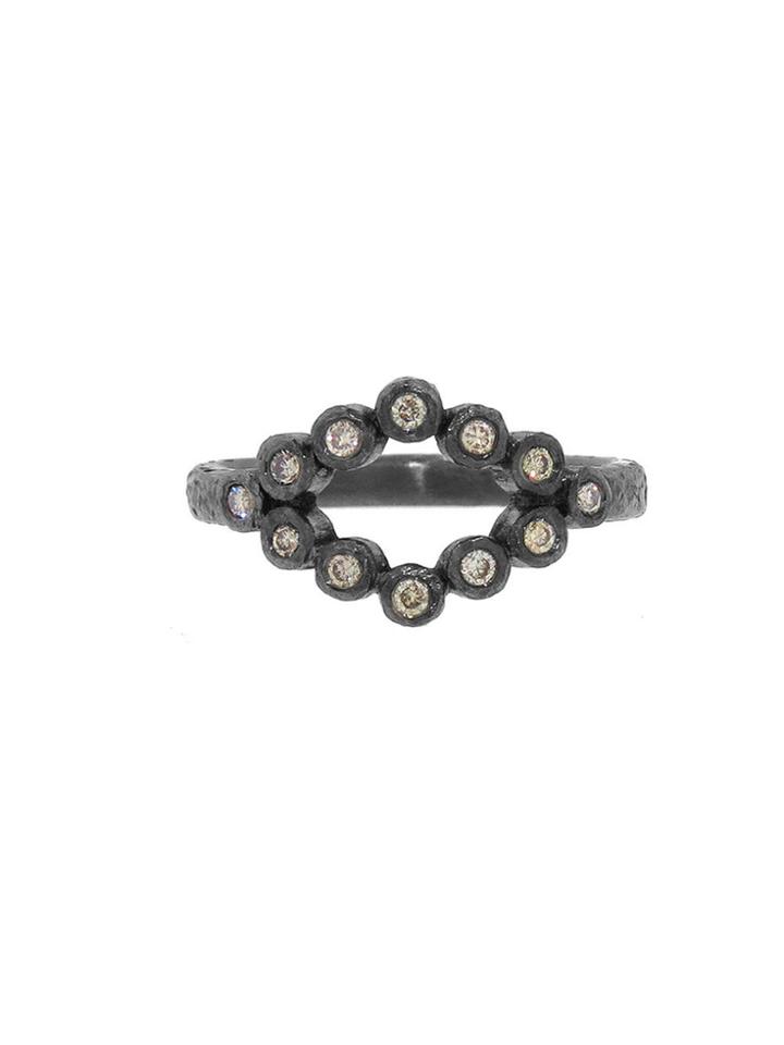 Yasuko Azuma Brown Diamond Open Ring - Sterling Silver