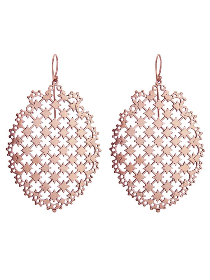 Laurent Gandini Ovali Stelline Drop Earrings - Rose Gold