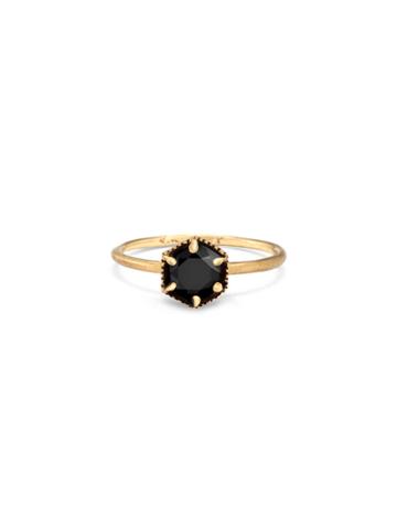 Satomi Kawakita Medium Hexagon Black Diamond Ring