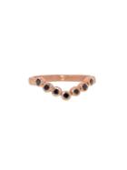 Yasuko Azuma Black Diamond Bezel Peak Ring - 14 Karat Rose Gold