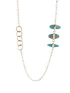 Melissa Joy Manning Gold And Turquoise Chain Necklace