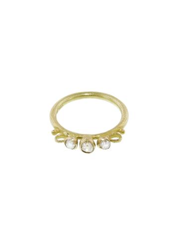 Ruth Tomlinson Three Stone Diamond Scroll Ring