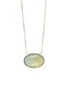 Jamie Joseph Green Oval Sapphire Pendant Necklace