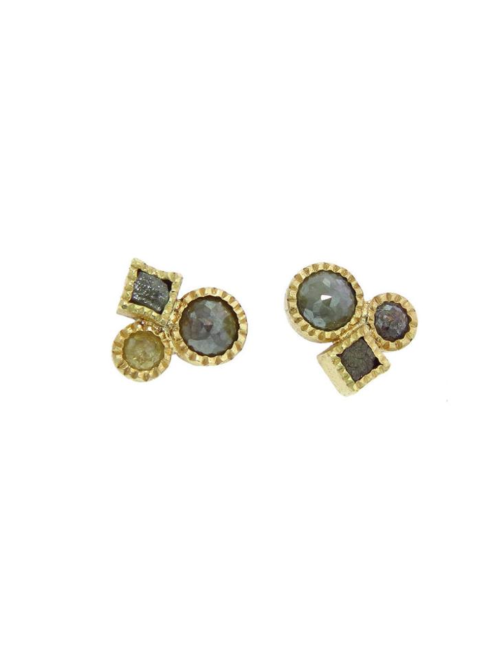 Todd Reed Handmade Rose Cut Diamond Cluster Studs