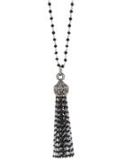 Sethi Couture Black Diamond And Wire Wrap Tassel Necklace