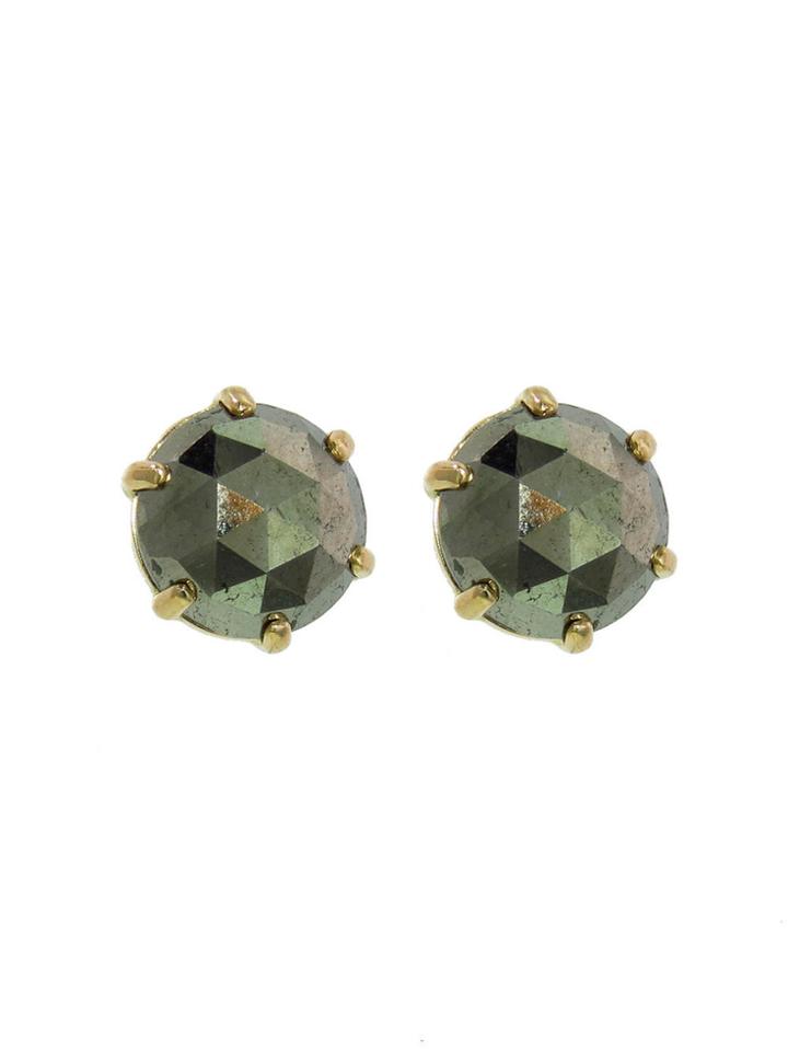 Jamie Joseph Rose Cut Pyrite Stud Earrings