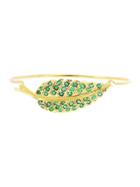Jennifer Meyer Large Emerald Leaf Bracelet - Yellow Gold
