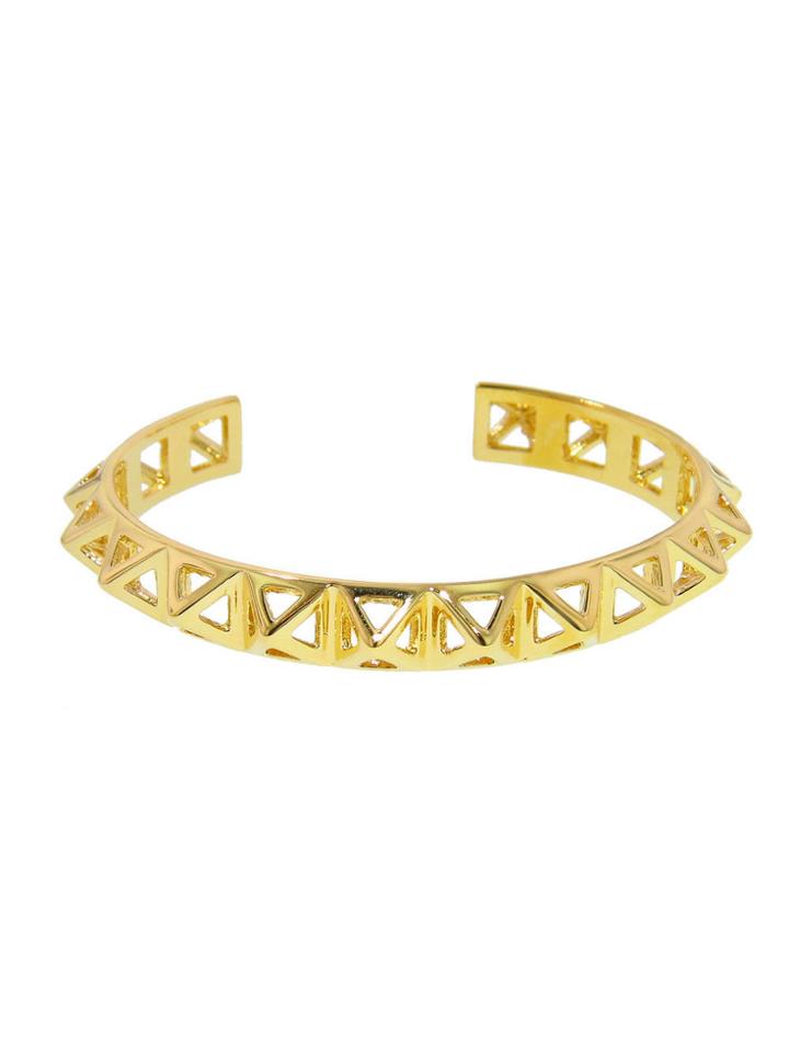 Jennifer Fisher Small Hollow Stud Cuff - Designer Yellow Gold Bracelet