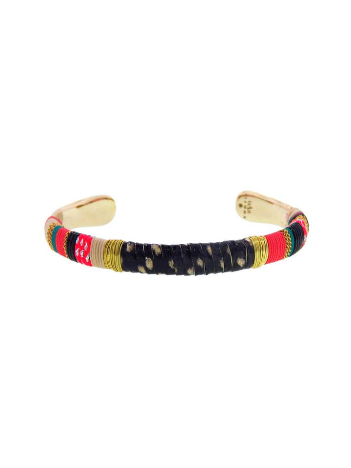 Gas Bijoux Multi Colored Black Python Massai Cuff