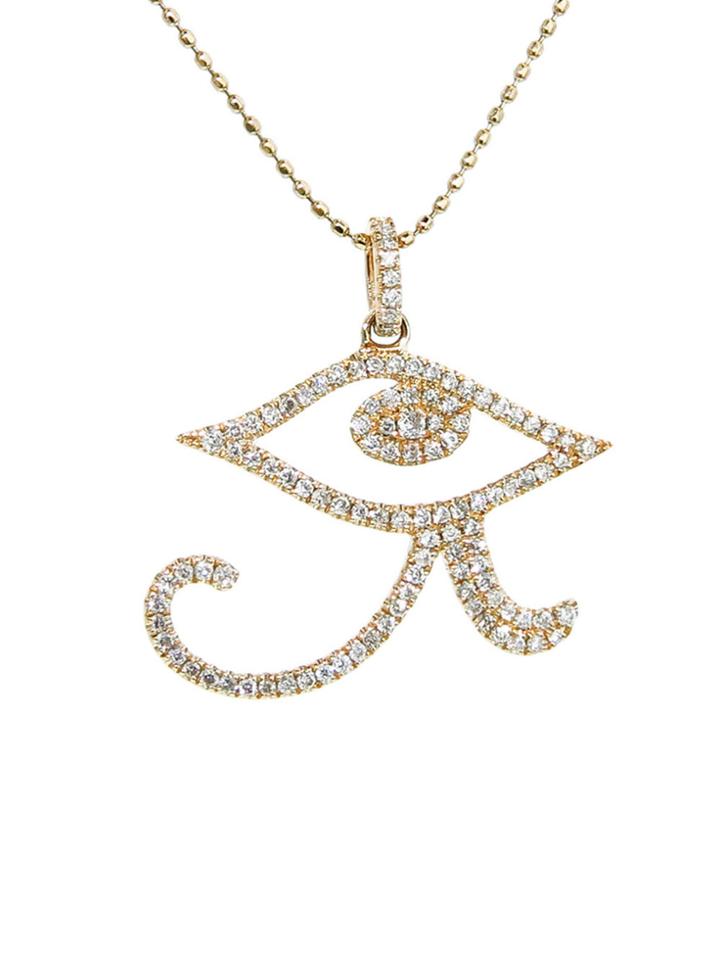 Sydney Evan Eye Of Ra Necklace In Diamonds And Yellow Gold