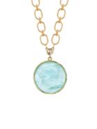 Irene Neuwirth Rose Cut Aquamarine Pendant - Yellow Gold