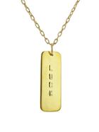Jennifer Fisher Yellow Gold Luck Dog Tag Designer Necklace