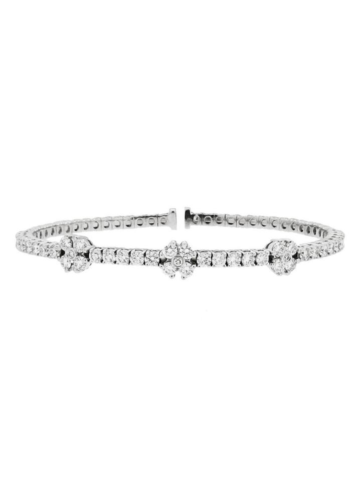 Ylang 23 Diamond Flower Cuff - White Gold