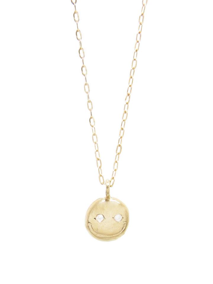 Yayoi Forest Happy Face Necklace - Yellow Gold