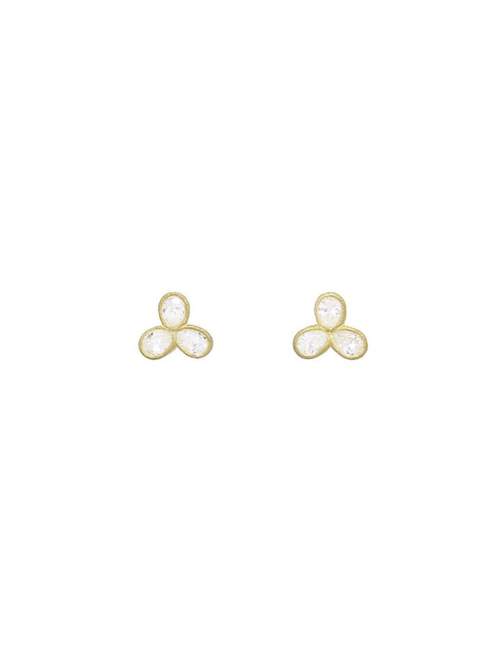 Ylang 23 Small Petal Diamond Earrings - Yellow Gold