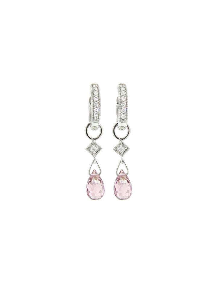 Jude Frances Pink Tourmaline Briolette Earring Charms - White Gold