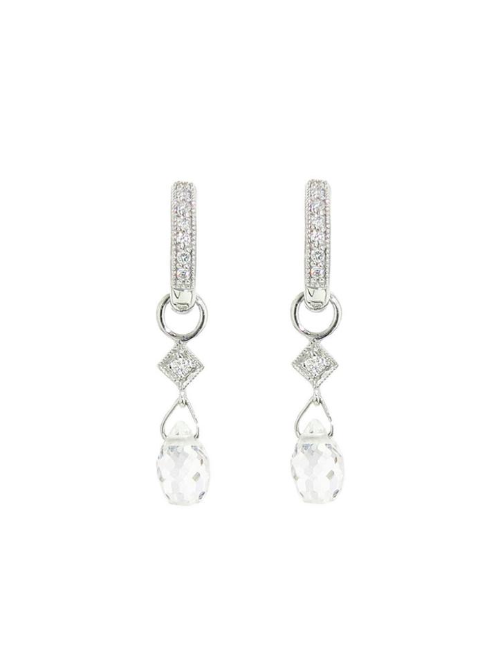 Jude Frances White Topaz Briolette Charms In White Gold