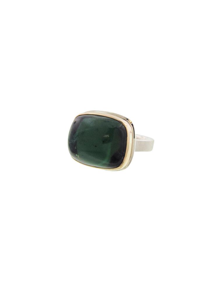 Jamie Joseph Square Green Tourmaline Ring