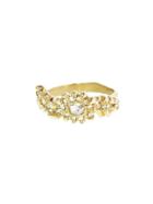 Elisa Solomon Flower And Leaf Ring With Diamonds