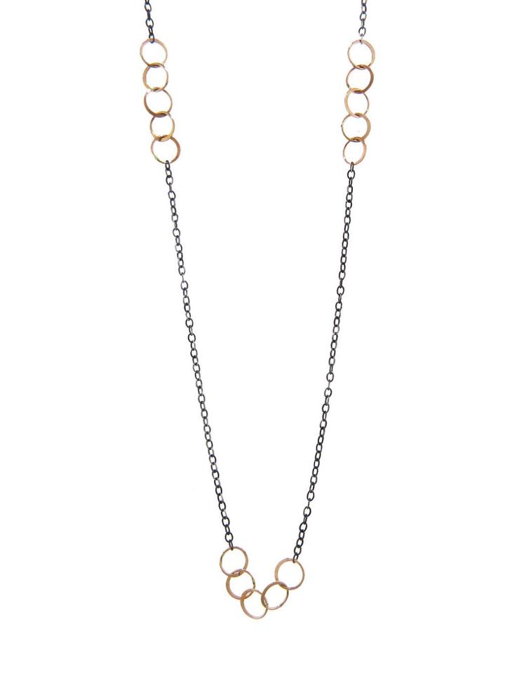 Melissa Joy Manning Circle Gold And Sterling Silver Chain Necklace