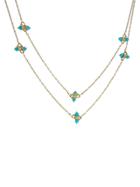 Ten Thousand Things Long Turquoise Beaded Chain - Yellow Gold