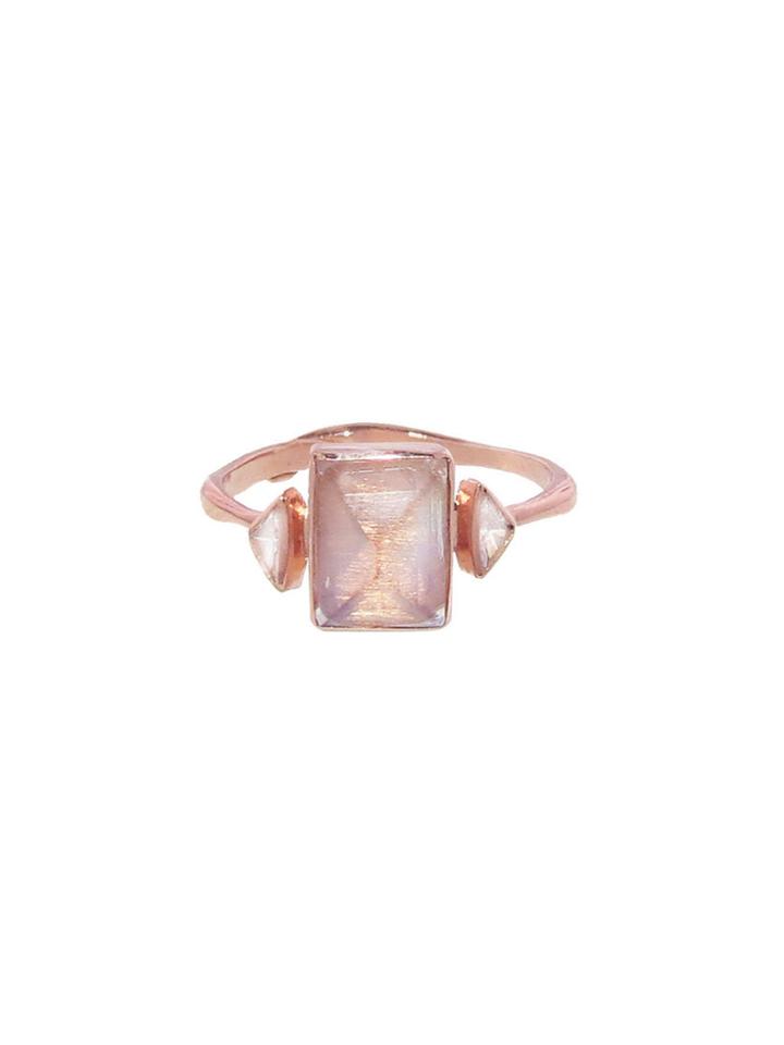 Ylang 23 Rose Gold Moonstone And Diamond Ring