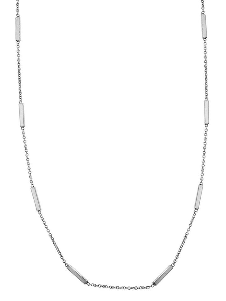 Jennifer Meyer Bar Necklace In White Gold - 18