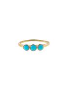 Lori Mclean Three Stone Turquoise Ring - Yellow Gold